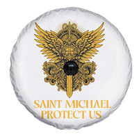 Vintage Catholic Saint Michael Protect Us Spare Tire Cover Religious Gift
