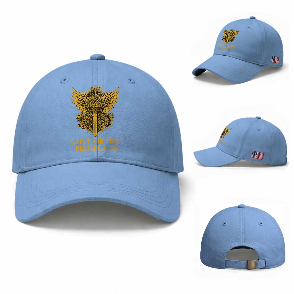 Vintage Catholic Saint Michael Protect Us Baseball Cap Religious Gift