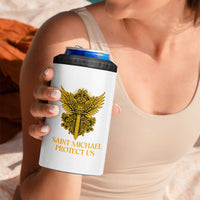 Vintage Catholic Saint Michael Protect Us 4 in 1 Can Cooler Tumbler Religious Gift