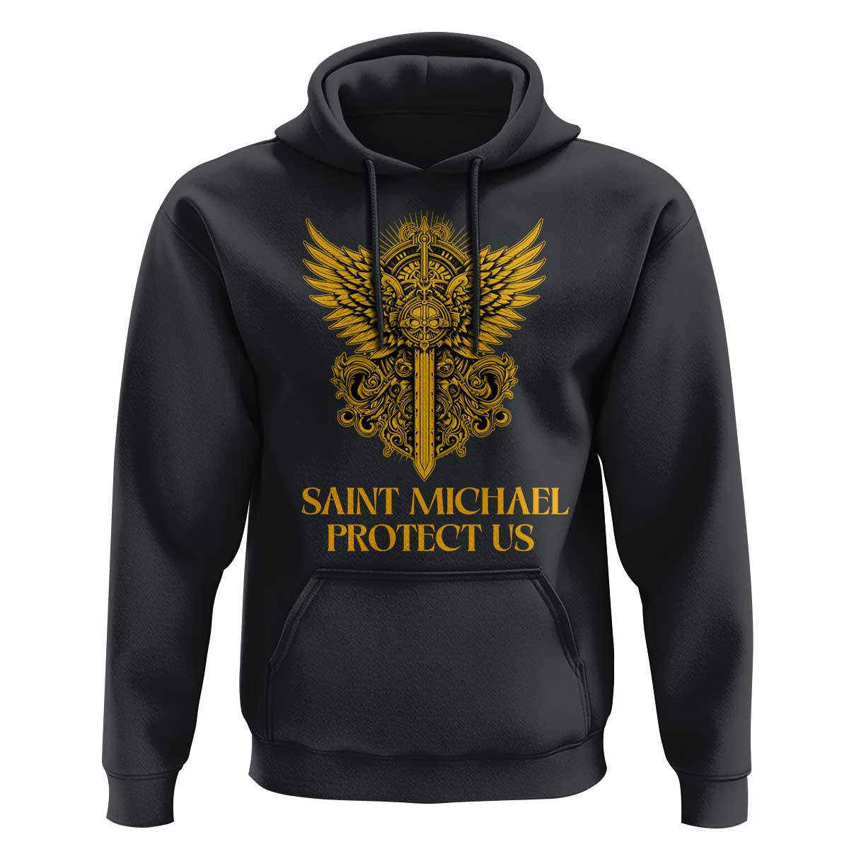 Vintage Catholic Saint Michael Protect Us Hoodie Religious Gift