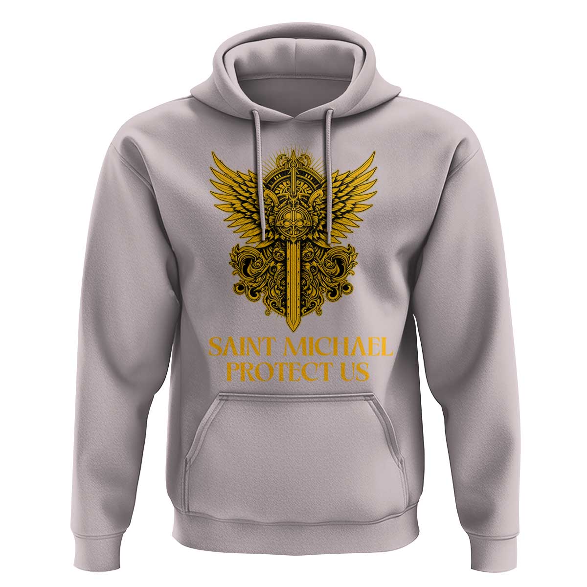 Vintage Catholic Saint Michael Protect Us Hoodie Religious Gift