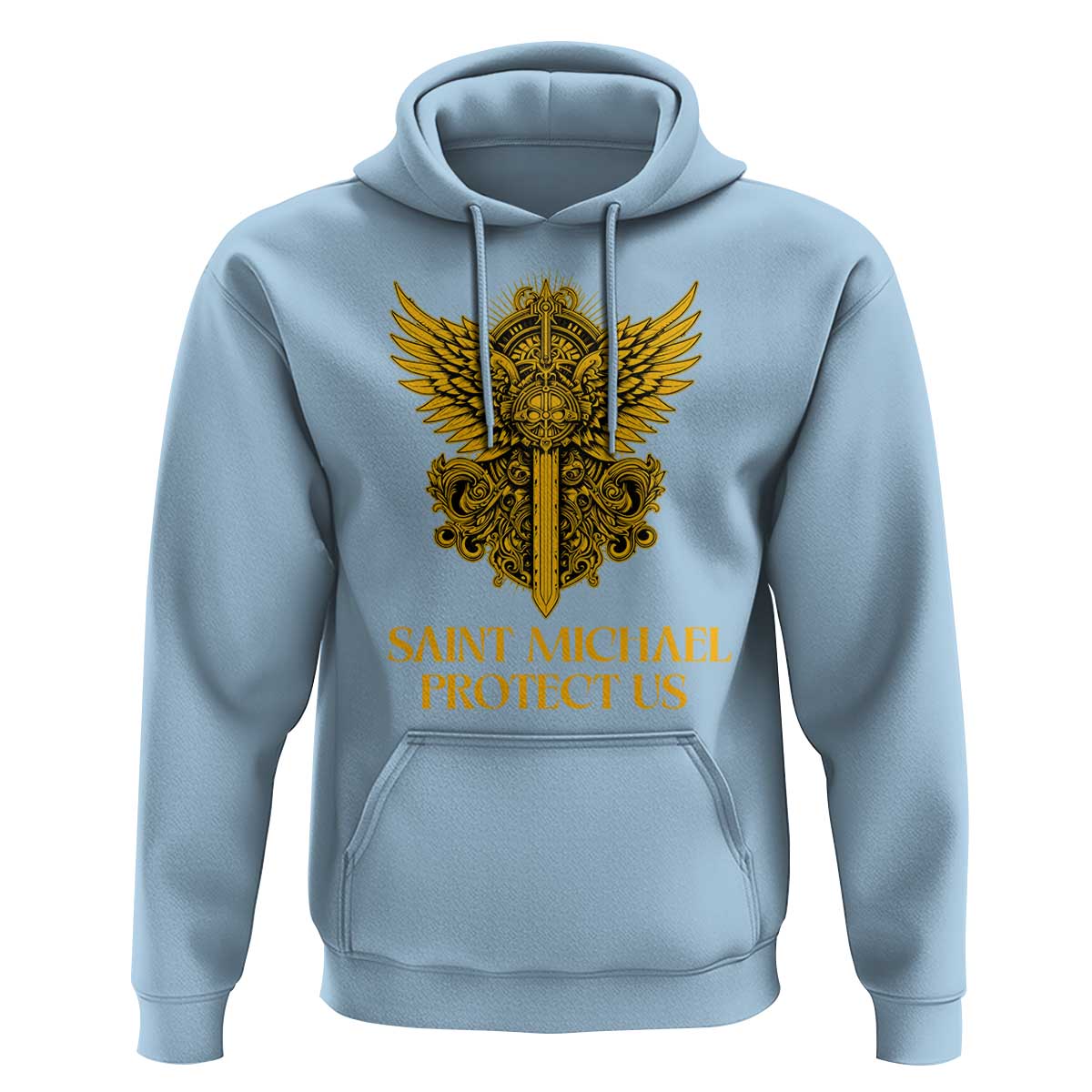 Vintage Catholic Saint Michael Protect Us Hoodie Religious Gift
