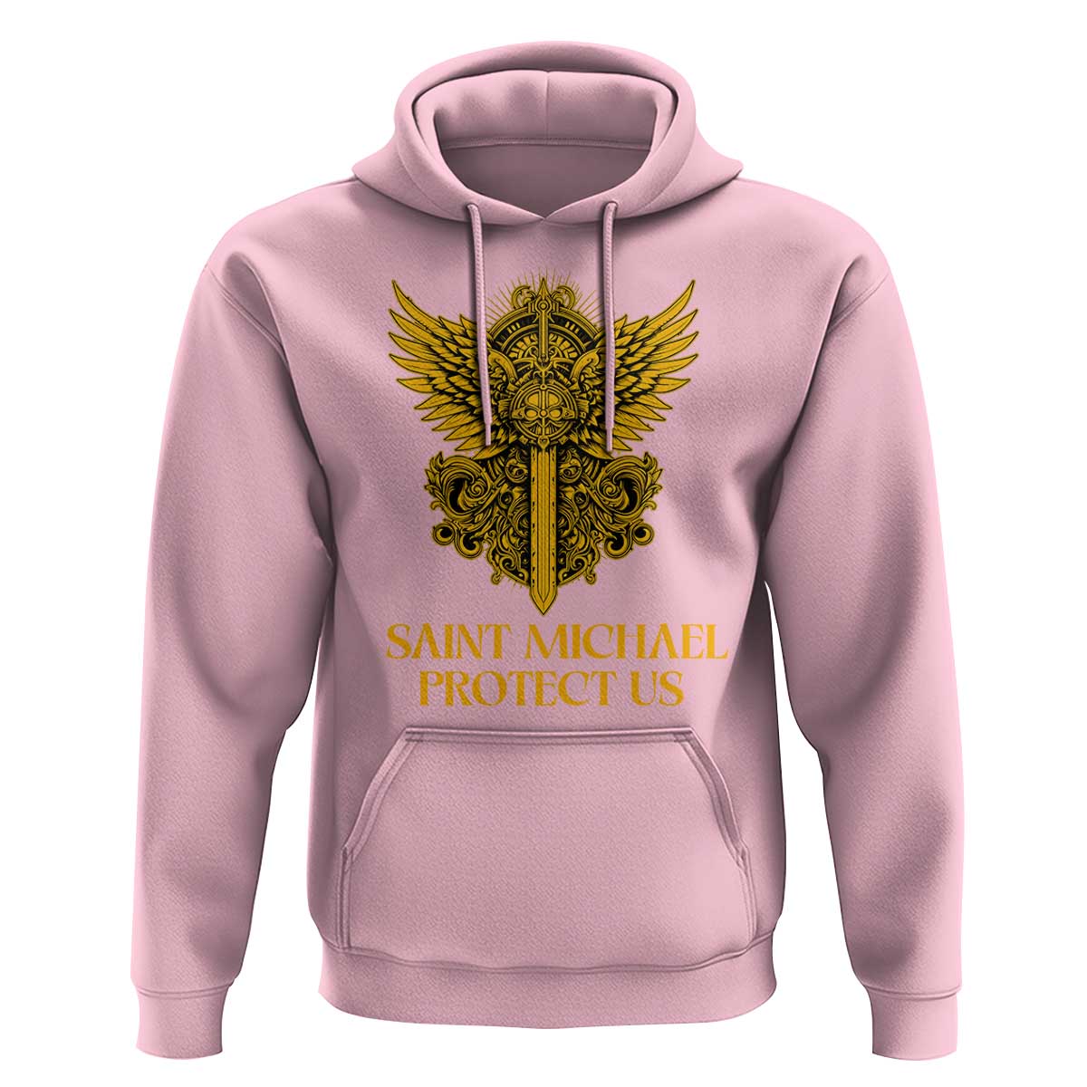 Vintage Catholic Saint Michael Protect Us Hoodie Religious Gift