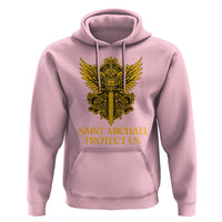 Vintage Catholic Saint Michael Protect Us Hoodie Religious Gift