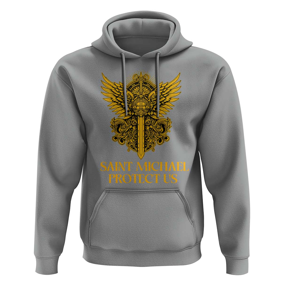 Vintage Catholic Saint Michael Protect Us Hoodie Religious Gift