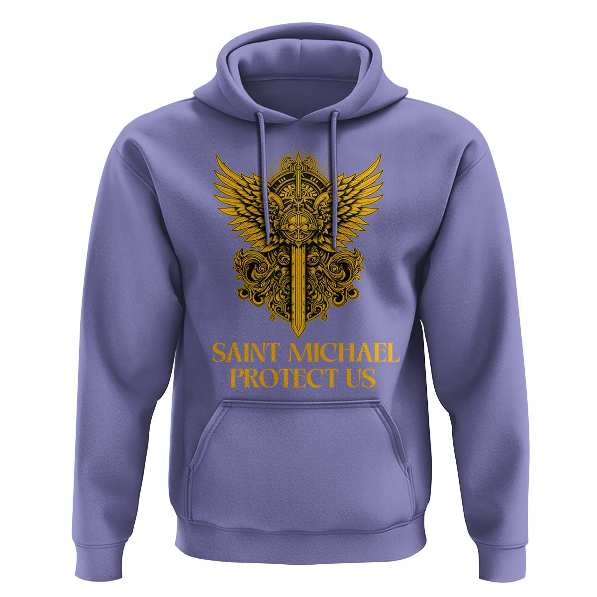 Vintage Catholic Saint Michael Protect Us Hoodie Religious Gift