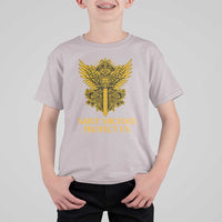 Vintage Catholic Saint Michael Protect Us T Shirt For Kid Religious Gift