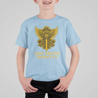 Vintage Catholic Saint Michael Protect Us T Shirt For Kid Religious Gift