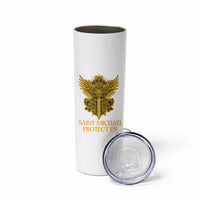 Vintage Catholic Saint Michael Protect Us Skinny Tumbler Religious Gift