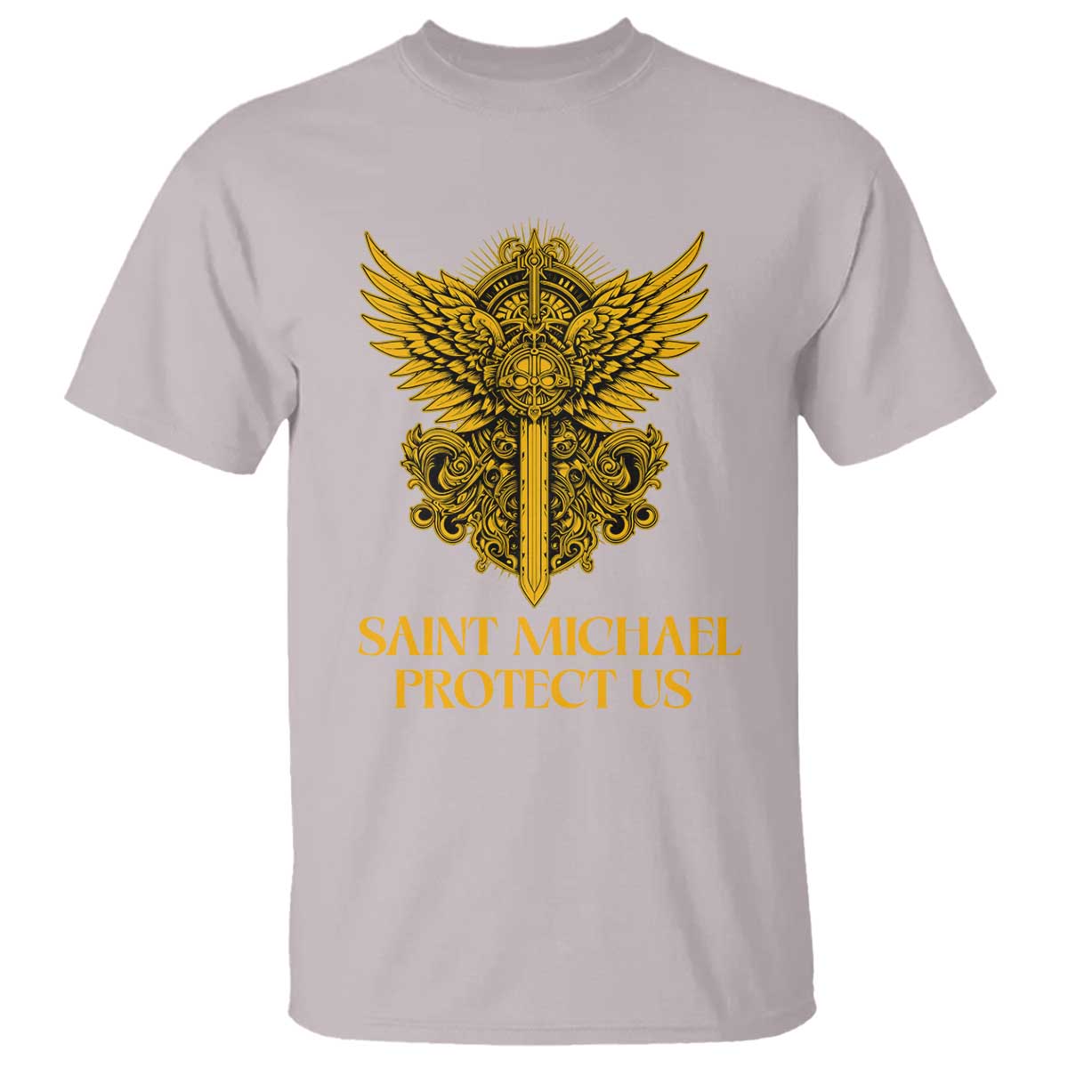 Vintage Catholic Saint Michael Protect Us T Shirt Religious Gift