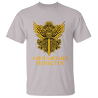 Vintage Catholic Saint Michael Protect Us T Shirt Religious Gift