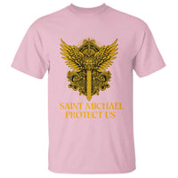 Vintage Catholic Saint Michael Protect Us T Shirt Religious Gift