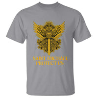 Vintage Catholic Saint Michael Protect Us T Shirt Religious Gift