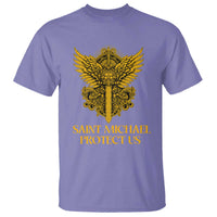 Vintage Catholic Saint Michael Protect Us T Shirt Religious Gift