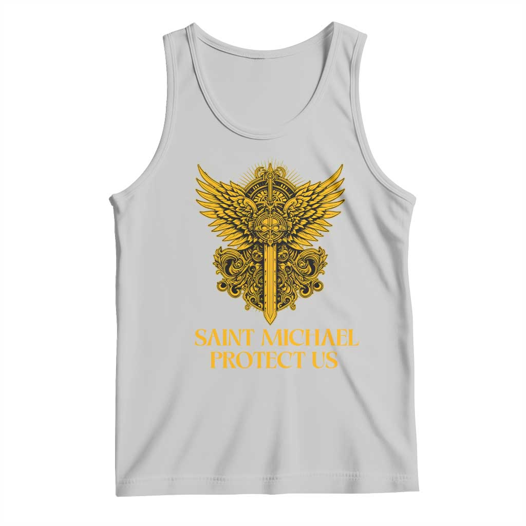 Vintage Catholic Saint Michael Protect Us Tank Top Religious Gift