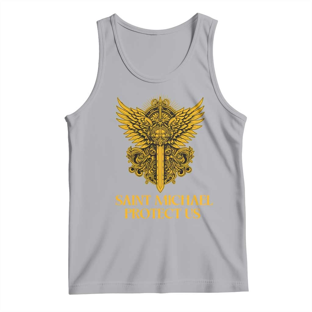 Vintage Catholic Saint Michael Protect Us Tank Top Religious Gift
