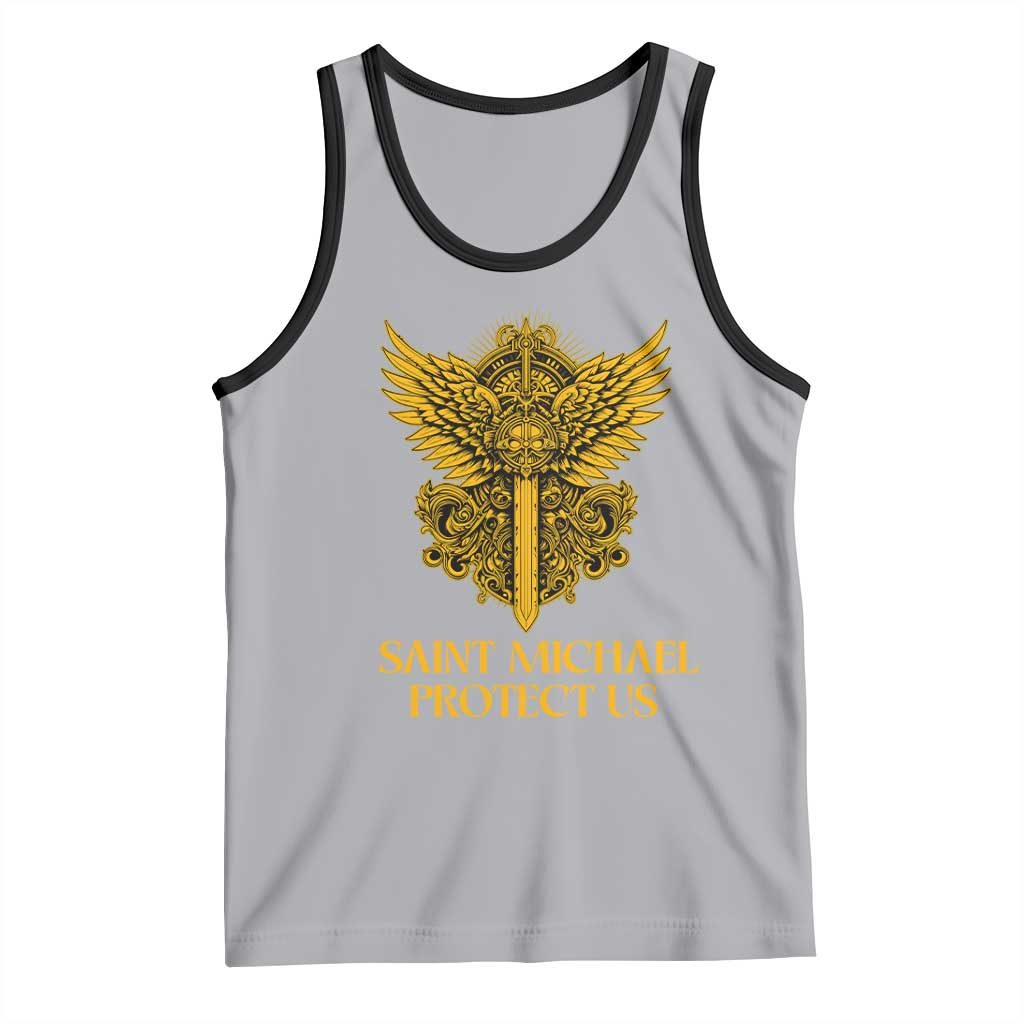Vintage Catholic Saint Michael Protect Us Tank Top Religious Gift