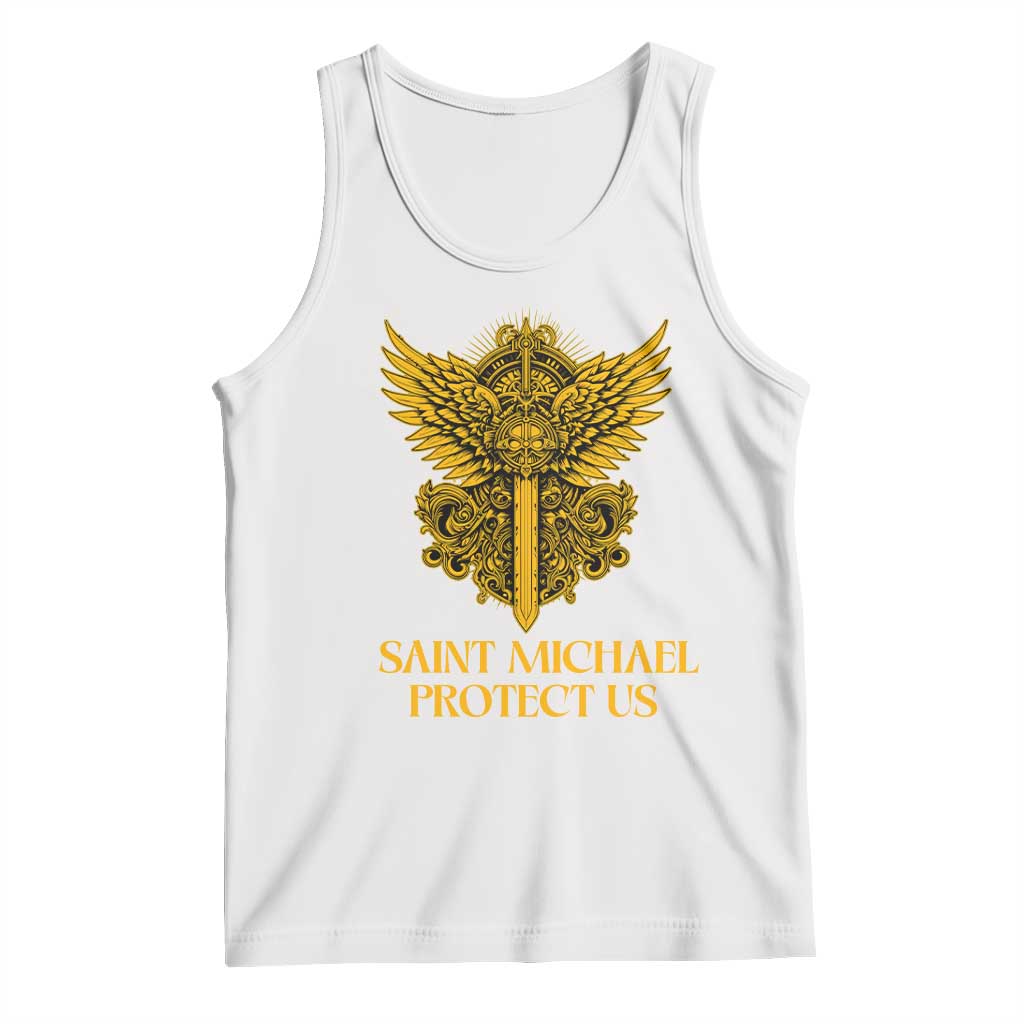Vintage Catholic Saint Michael Protect Us Tank Top Religious Gift