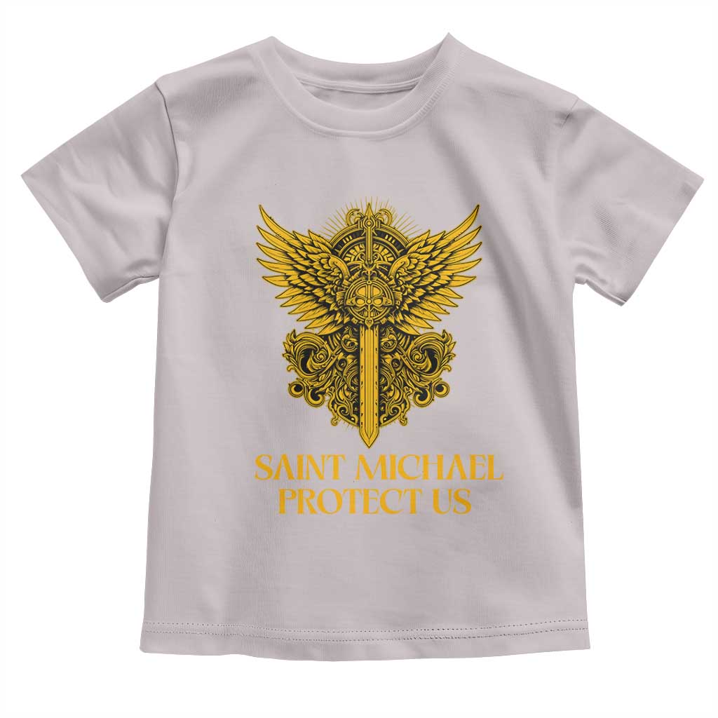 Vintage Catholic Saint Michael Protect Us Toddler T Shirt Religious Gift