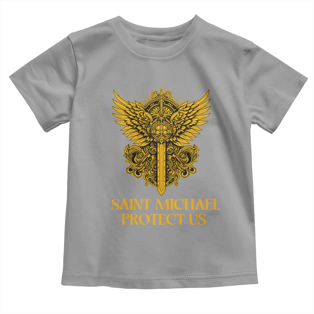 Vintage Catholic Saint Michael Protect Us Toddler T Shirt Religious Gift