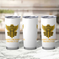 Vintage Catholic Saint Michael Protect Us Tumbler Cup Religious Gift