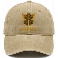 Vintage Catholic Saint Michael Protect Us Washed Cotton Baseball Cap Religious Gift