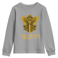 Vintage Catholic Saint Michael Protect Us Youth Sweatshirt Religious Gift