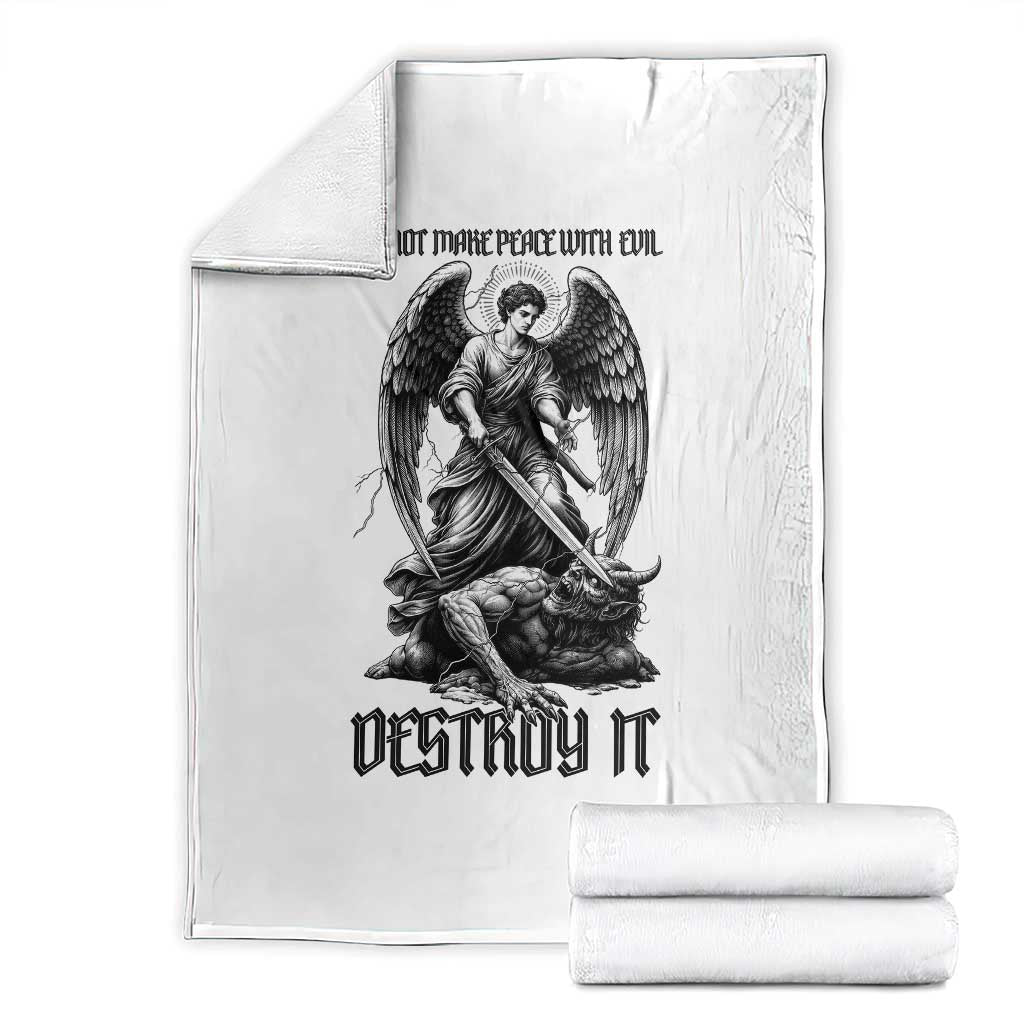 Do Not Make Peace With Evil Throw Blanket Archangel Saint Michael