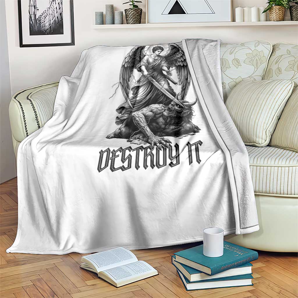 Do Not Make Peace With Evil Throw Blanket Archangel Saint Michael
