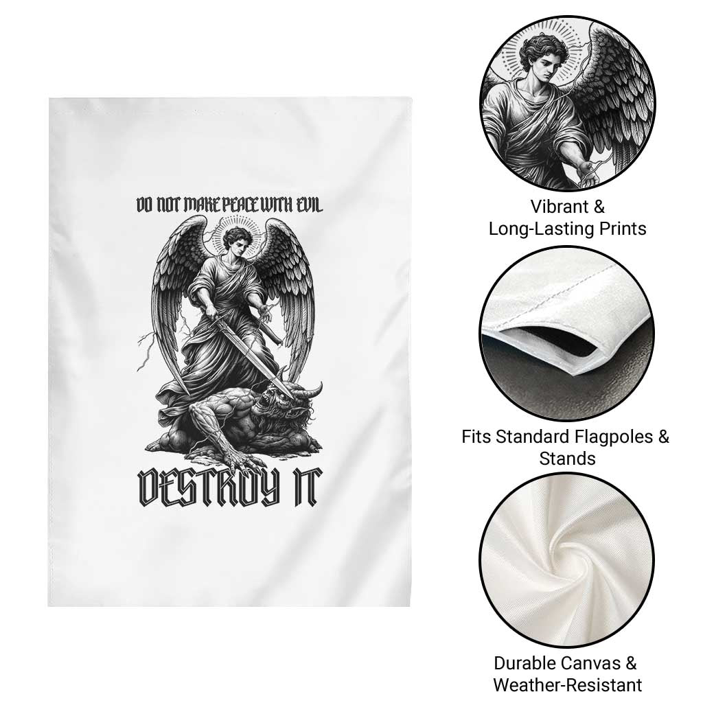 Do Not Make Peace With Evil Garden Flag Archangel Saint Michael
