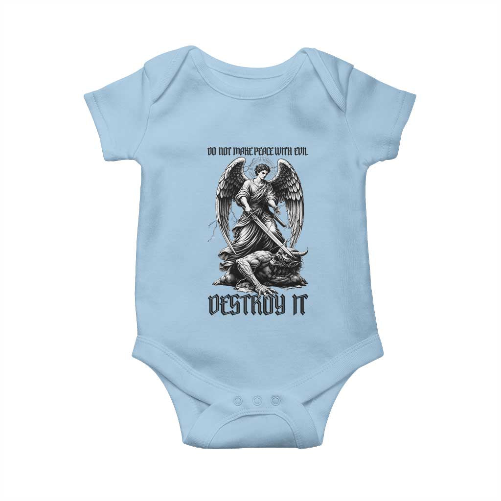Do Not Make Peace With Evil Baby Onesie Archangel Saint Michael
