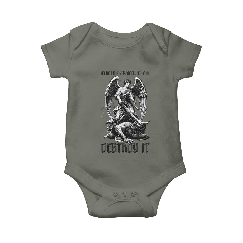 Do Not Make Peace With Evil Baby Onesie Archangel Saint Michael