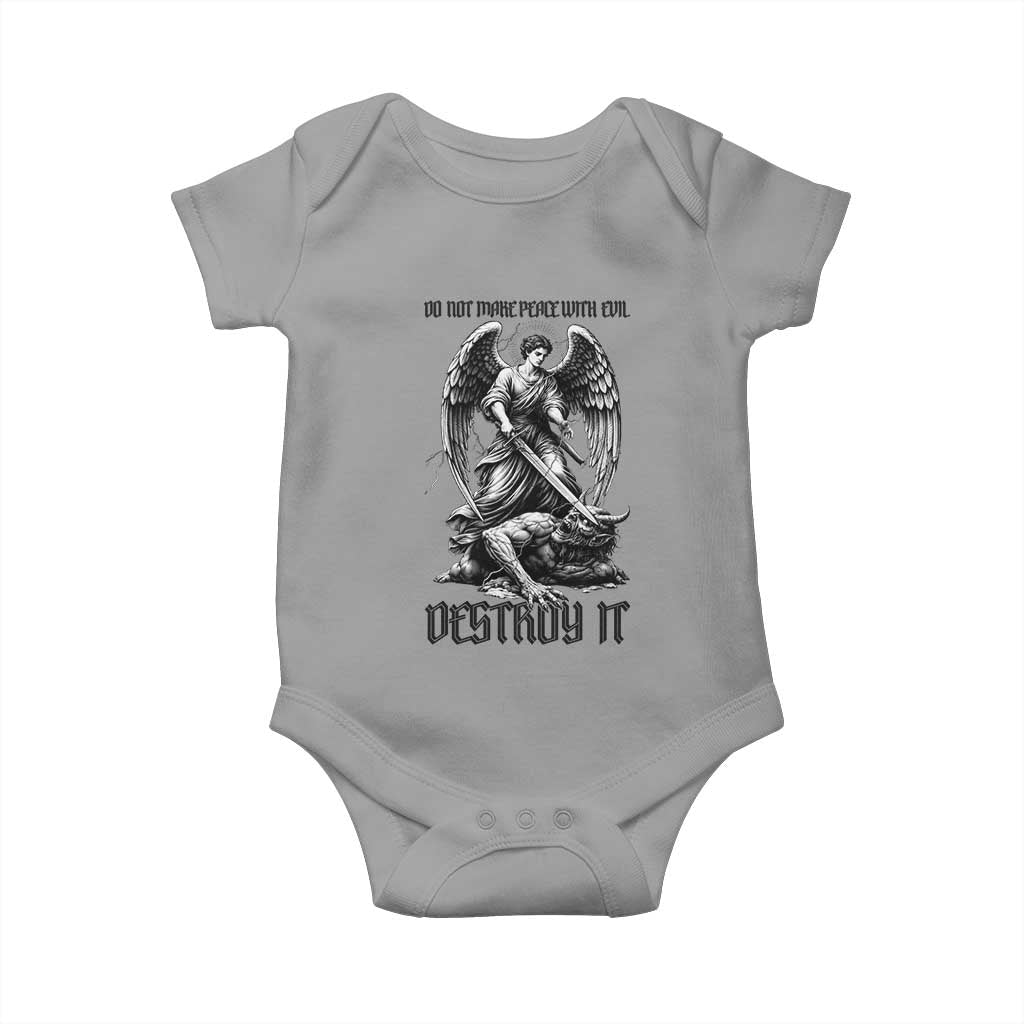Do Not Make Peace With Evil Baby Onesie Archangel Saint Michael