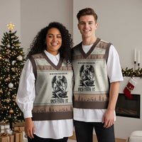 Do Not Make Peace With Evil V-Neck Knit Sweater Vest Archangel Saint Michael