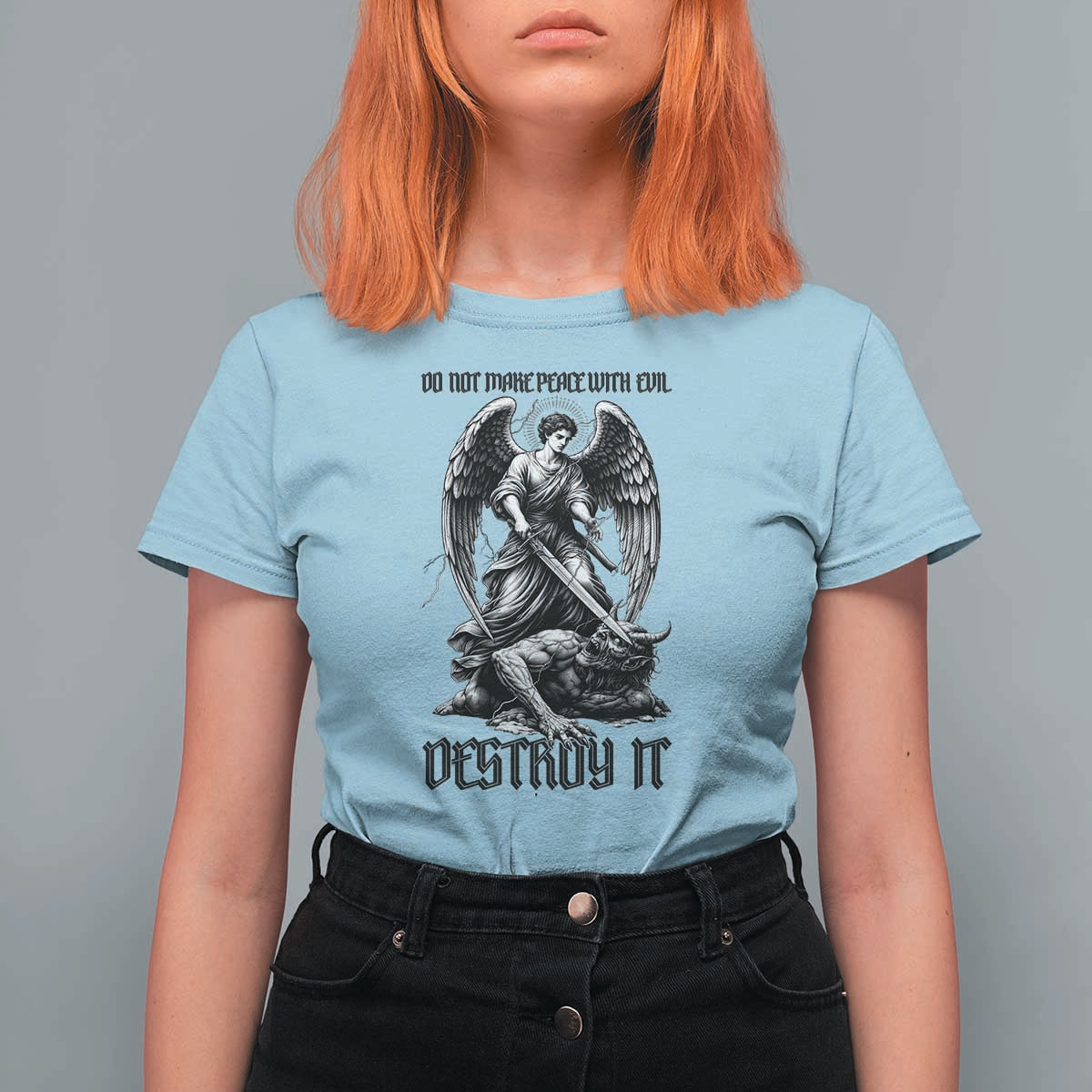 Do Not Make Peace With Evil T Shirt For Women Archangel Saint Michael