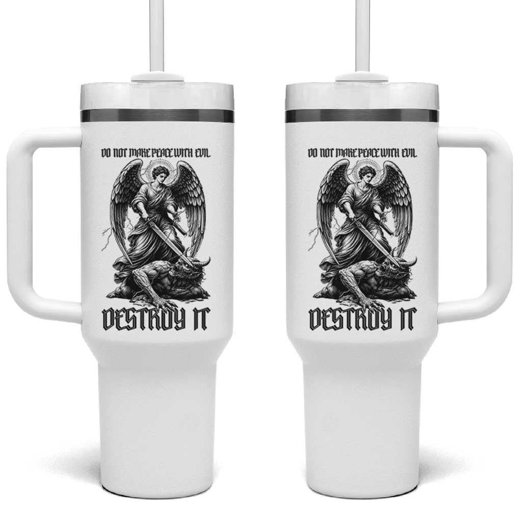 Do Not Make Peace With Evil Tumbler With Handle Archangel Saint Michael