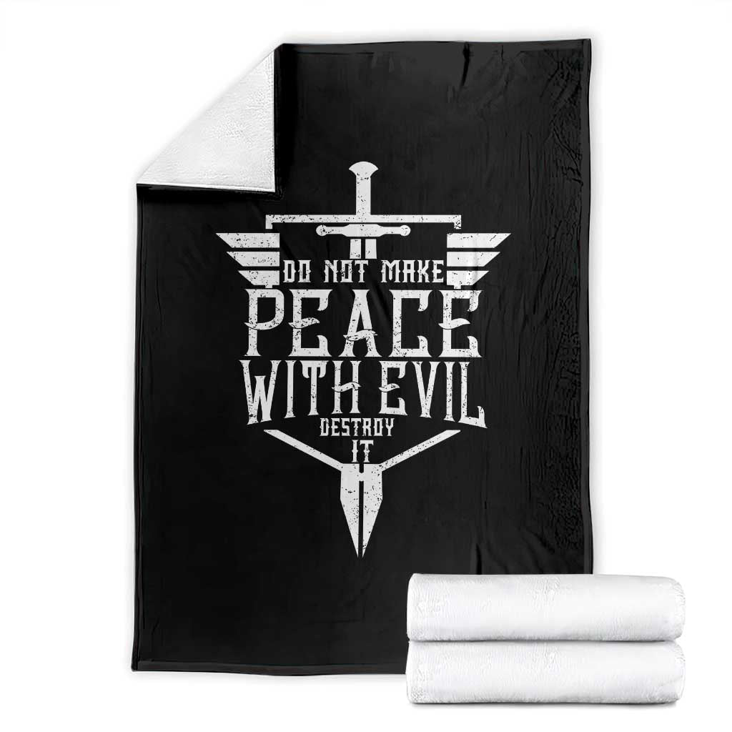 Do Not Make Peace With Evil Throw Blanket Catholic Protection Gift