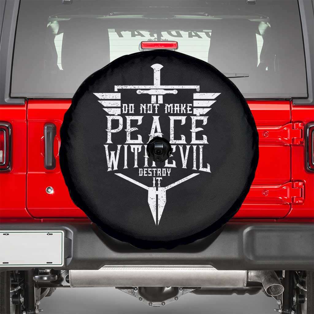 Do Not Make Peace With Evil Spare Tire Cover Catholic Protection Gift