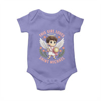 This Girl Loves Saint Michael Baby Onesie Religious Faith Gift