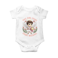 This Girl Loves Saint Michael Baby Onesie Religious Faith Gift