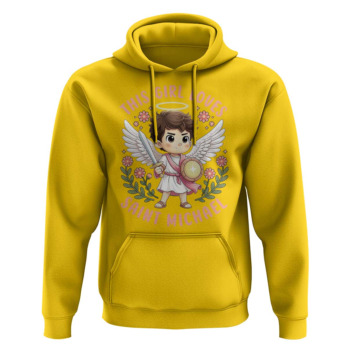 This Girl Loves Saint Michael Hoodie Religious Faith Gift
