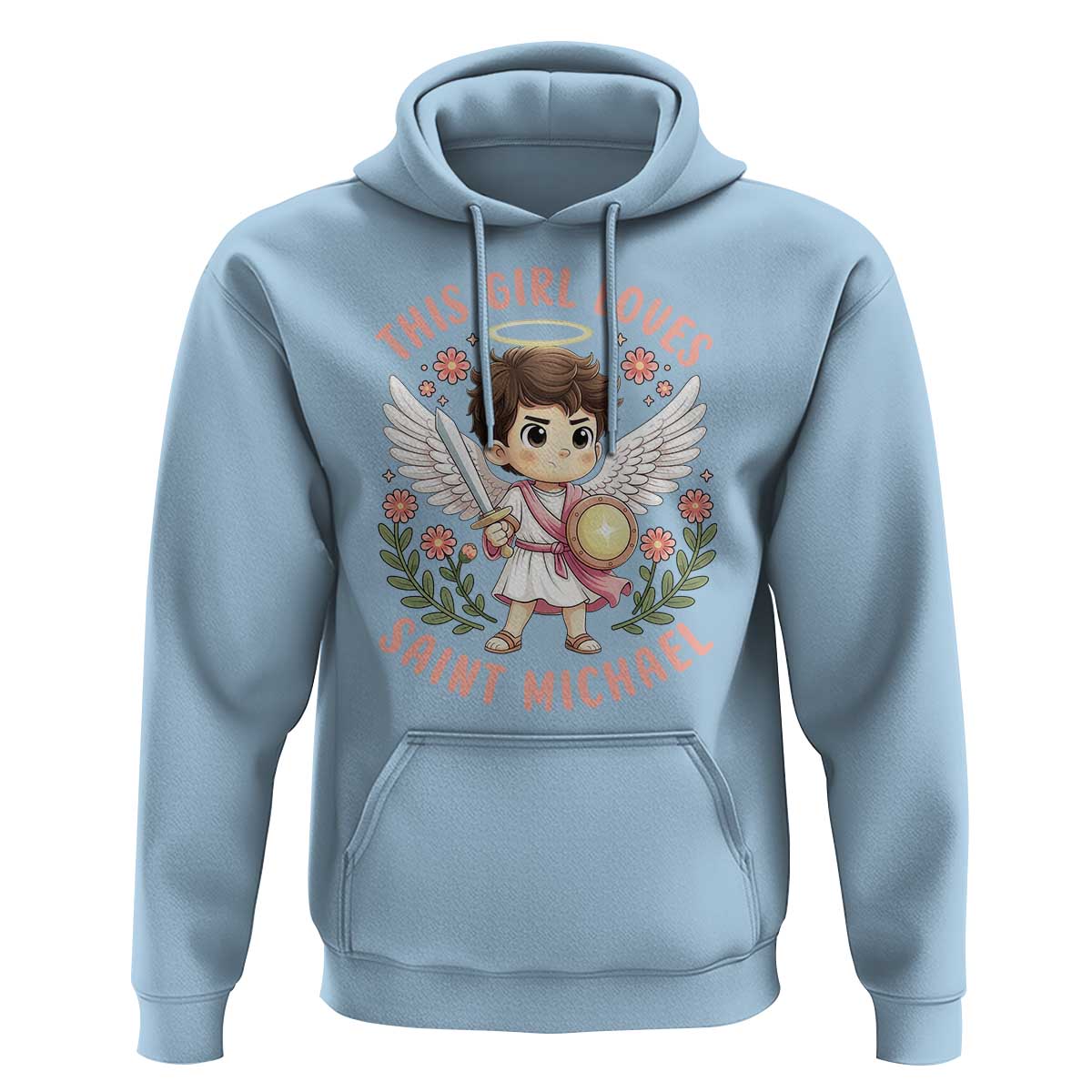 This Girl Loves Saint Michael Hoodie Religious Faith Gift