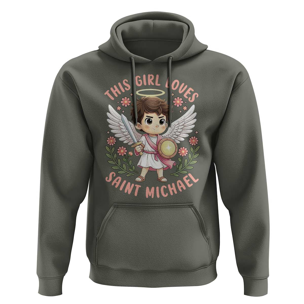 This Girl Loves Saint Michael Hoodie Religious Faith Gift