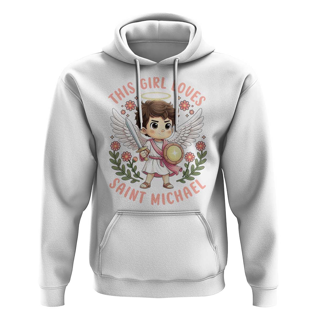 This Girl Loves Saint Michael Hoodie Religious Faith Gift