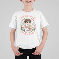 This Girl Loves Saint Michael T Shirt For Kid Religious Faith Gift