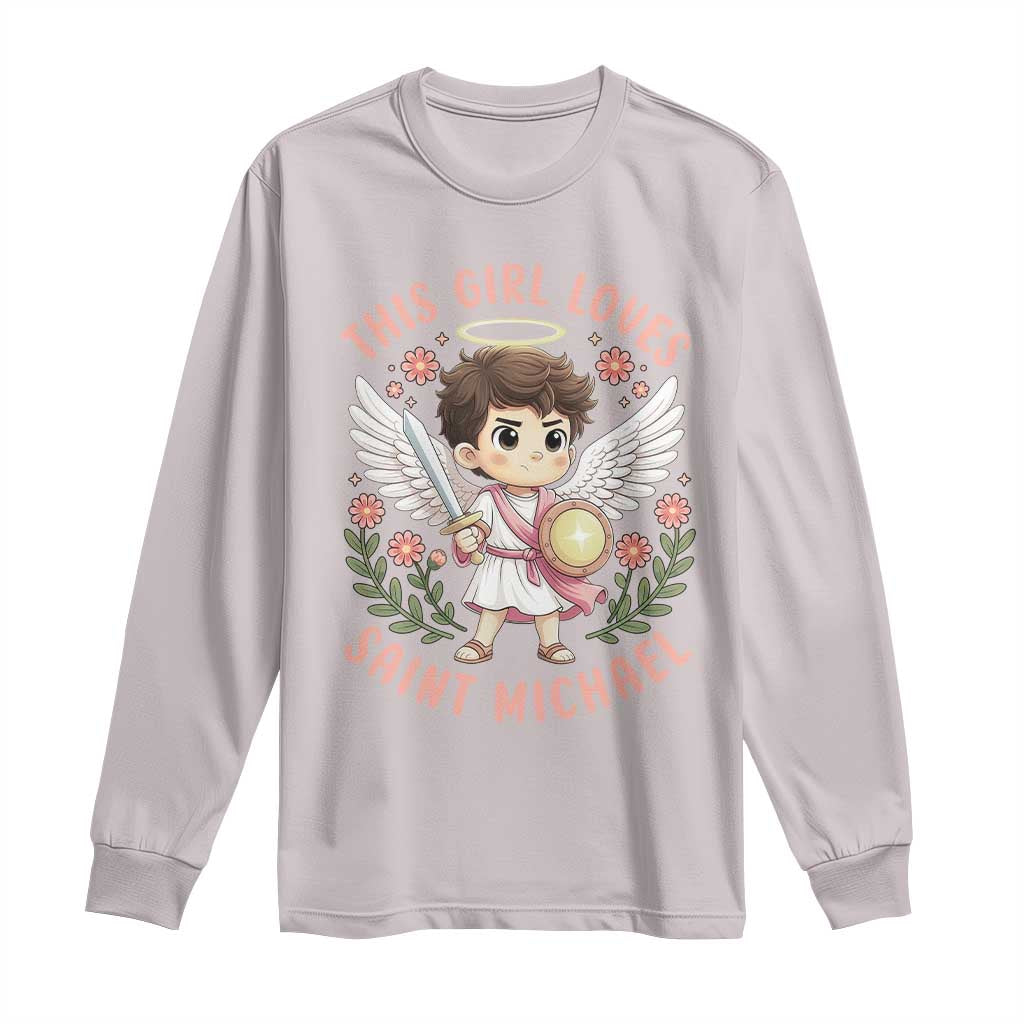 This Girl Loves Saint Michael Long Sleeve Shirt Religious Faith Gift