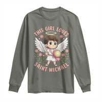 This Girl Loves Saint Michael Long Sleeve Shirt Religious Faith Gift