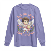 This Girl Loves Saint Michael Long Sleeve Shirt Religious Faith Gift