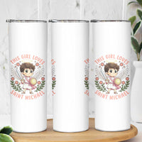 This Girl Loves Saint Michael Skinny Tumbler Religious Faith Gift