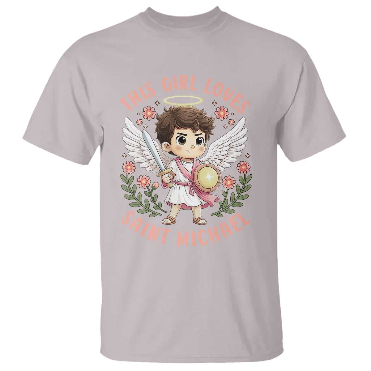 This Girl Loves Saint Michael T Shirt Religious Faith Gift